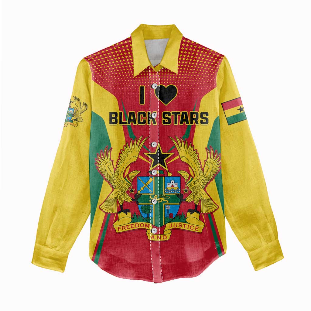 Support the Black Stars - Ghana Football Women Casual Shirt LT01