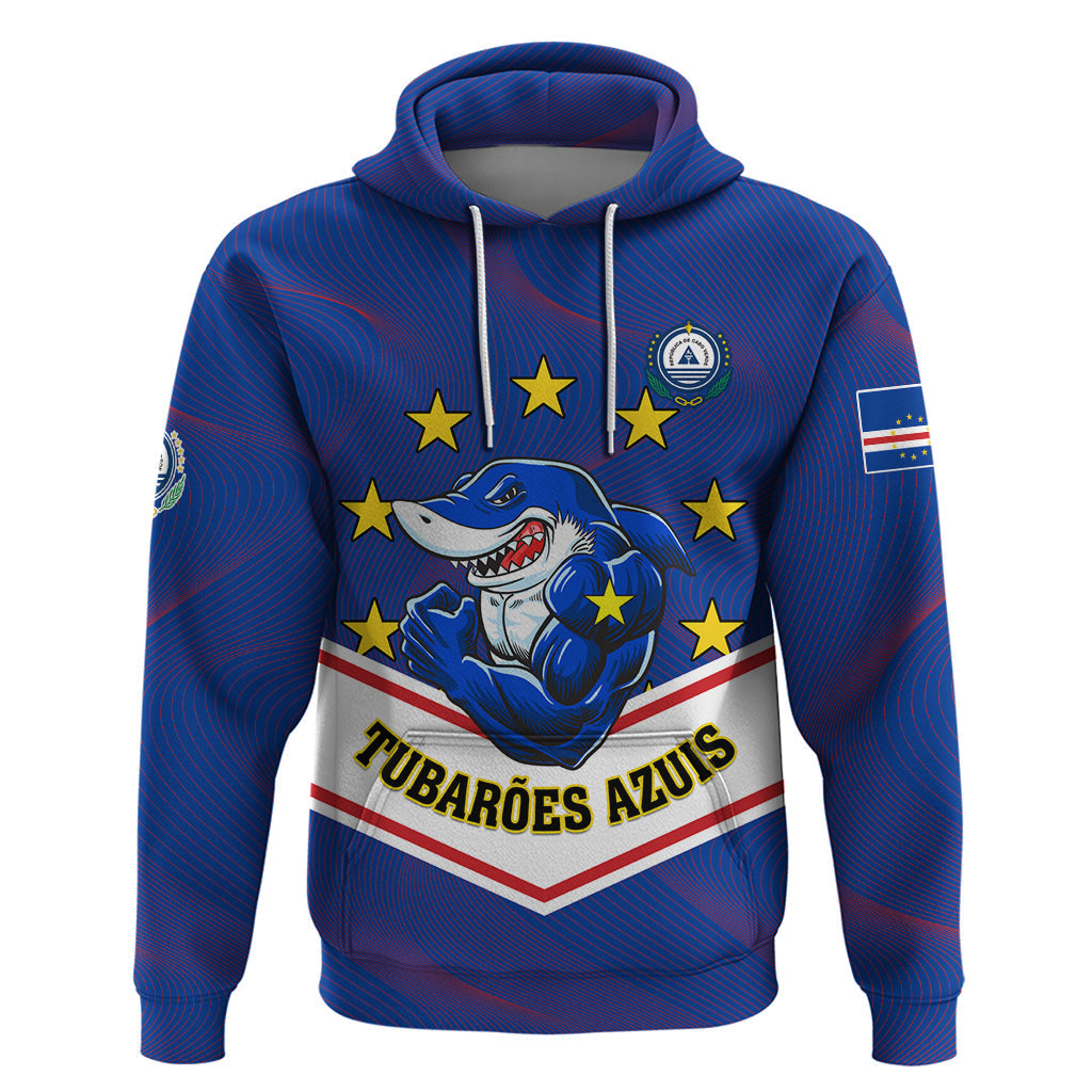 Cape Verde Football Hoodie Come On Tubaroes Azuis LT01