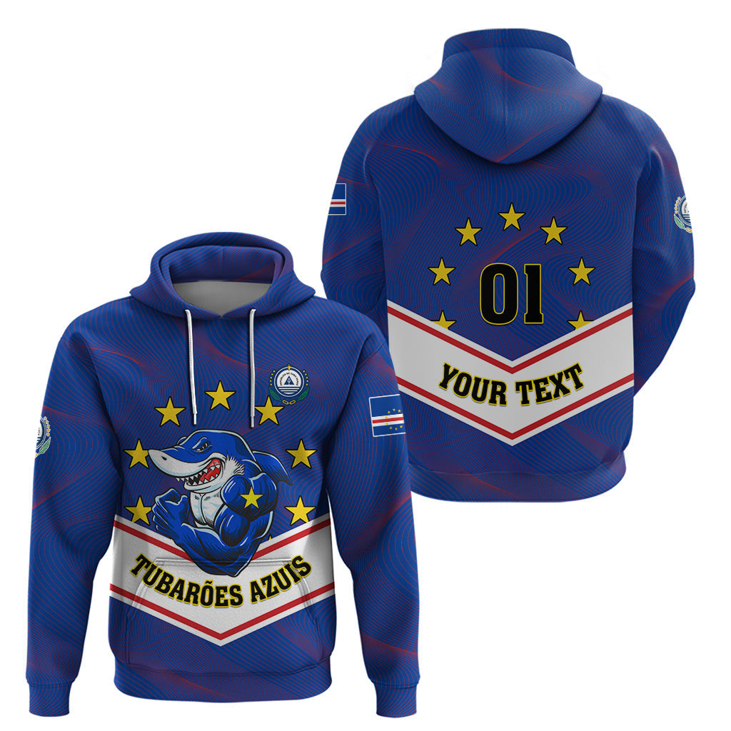 Cape Verde Football Hoodie Come On Tubaroes Azuis LT01
