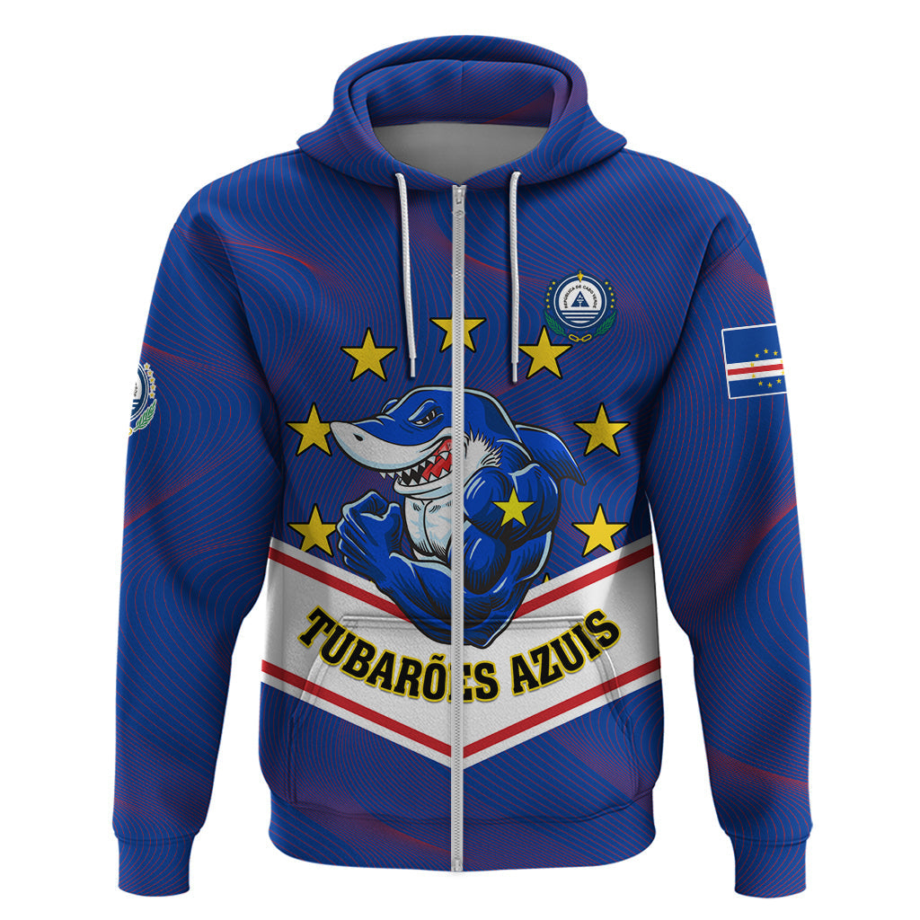 Cape Verde Football Hoodie Come On Tubaroes Azuis LT01