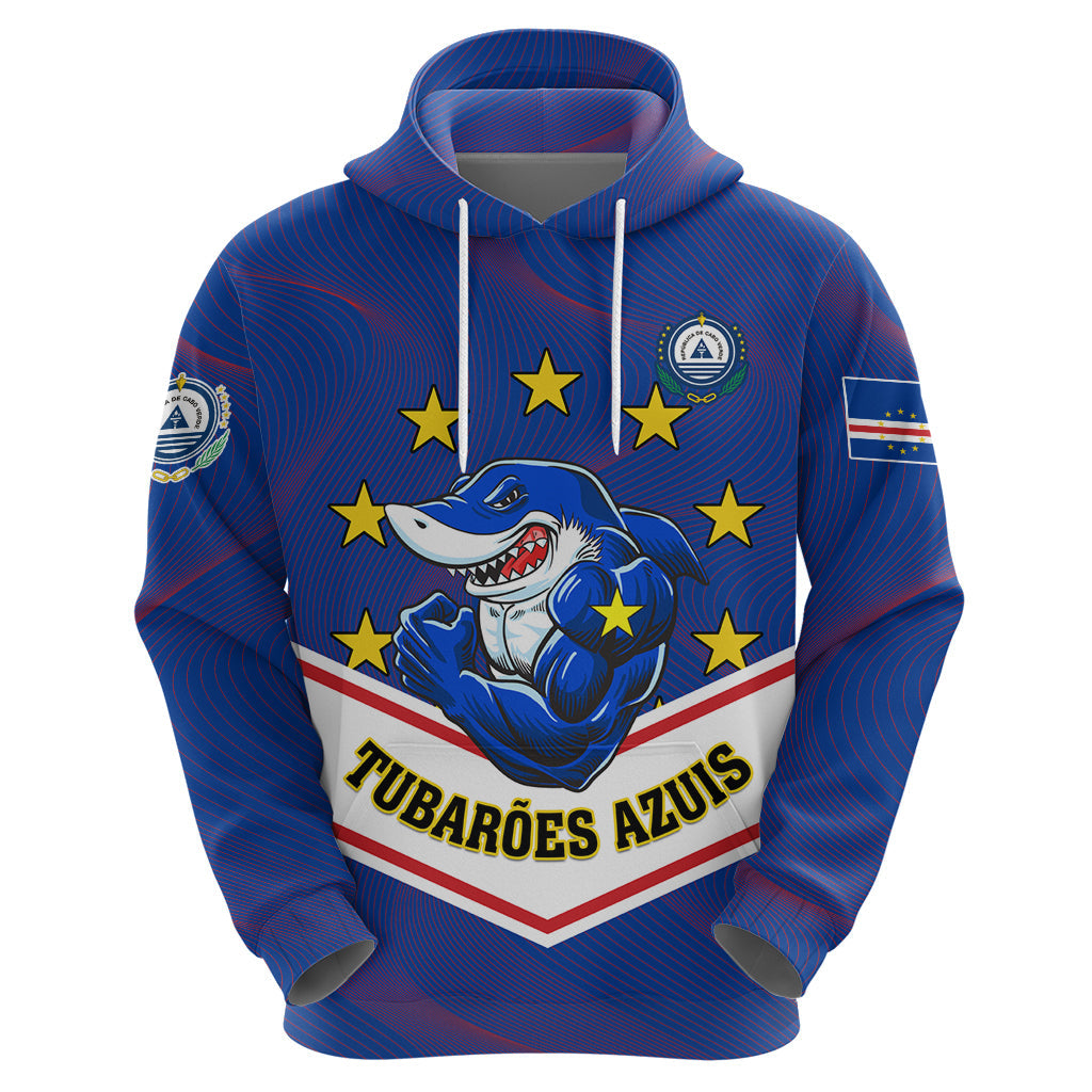 Cape Verde Football Hoodie Come On Tubaroes Azuis LT01