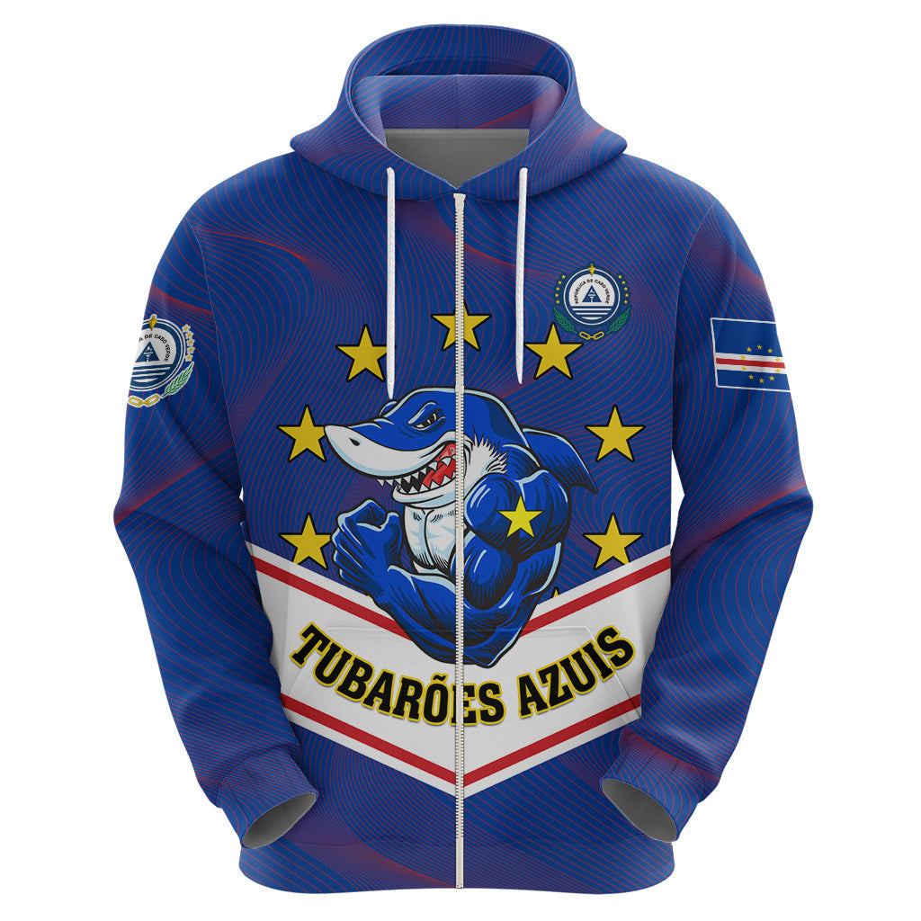 Cape Verde Football Hoodie Come On Tubaroes Azuis LT01