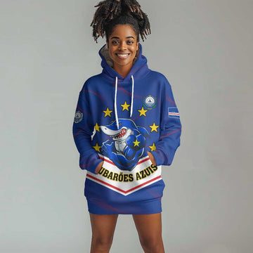 Support the Tubaroes Azuis - Cape Verde Football Hoodie Dress LT01