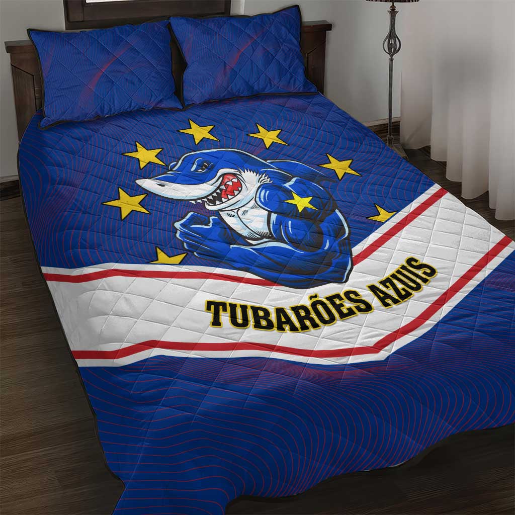 Support the Tubaroes Azuis - Cape Verde Football Quilt Bed Set LT01