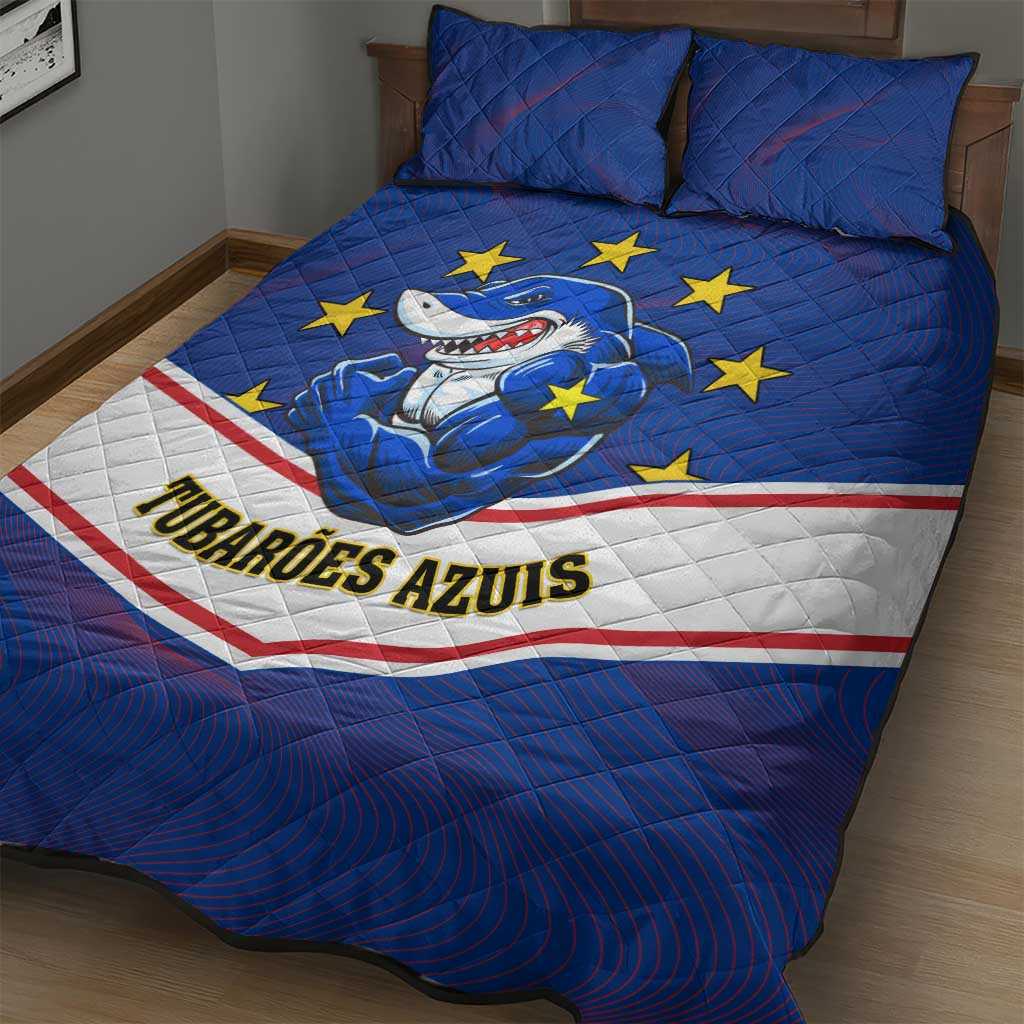 Support the Tubaroes Azuis - Cape Verde Football Quilt Bed Set LT01