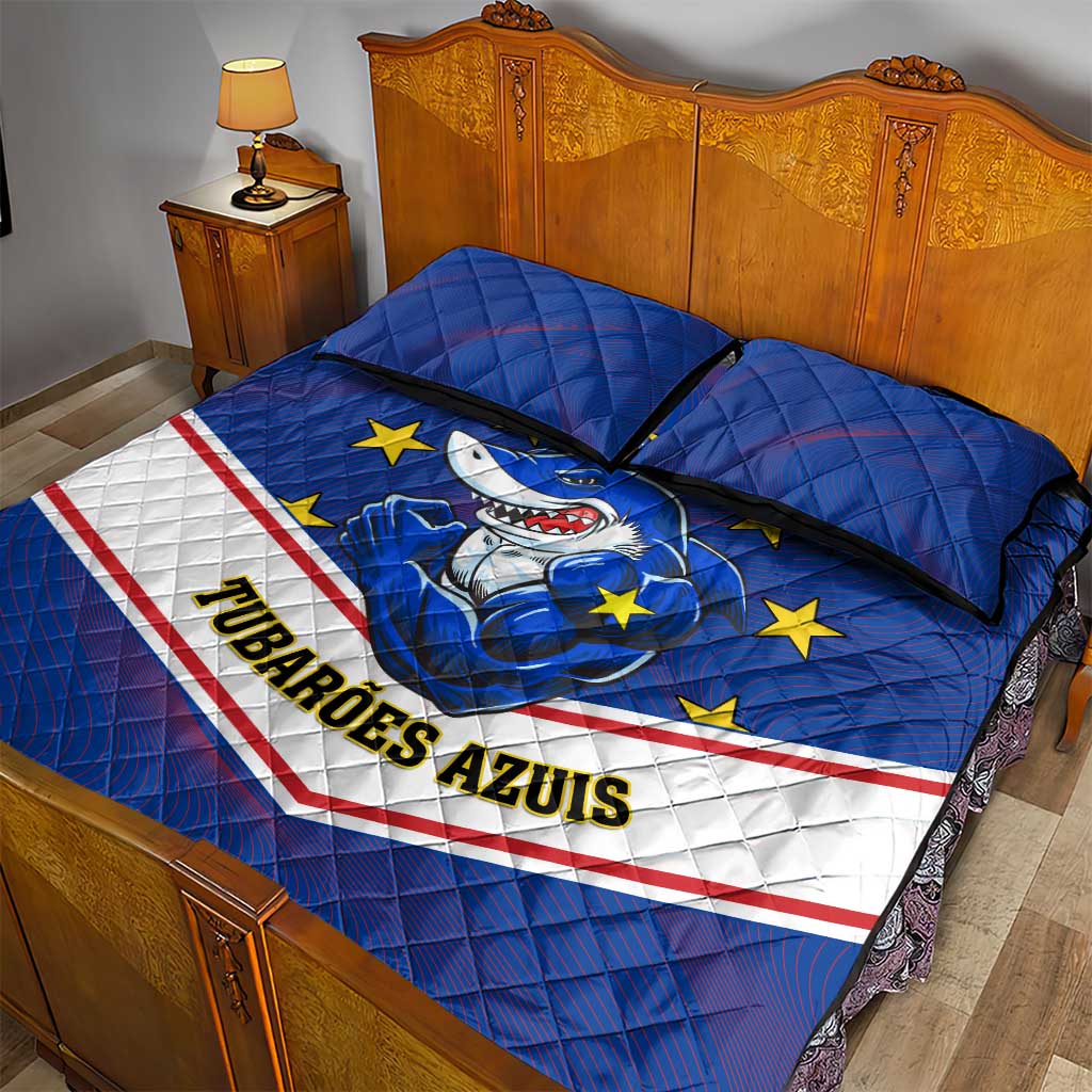 Support the Tubaroes Azuis - Cape Verde Football Quilt Bed Set LT01