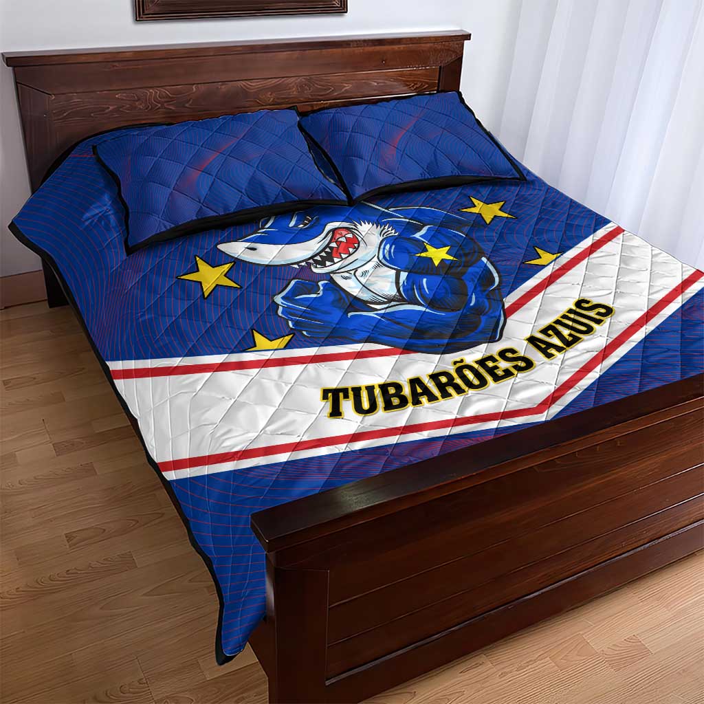 Support the Tubaroes Azuis - Cape Verde Football Quilt Bed Set LT01