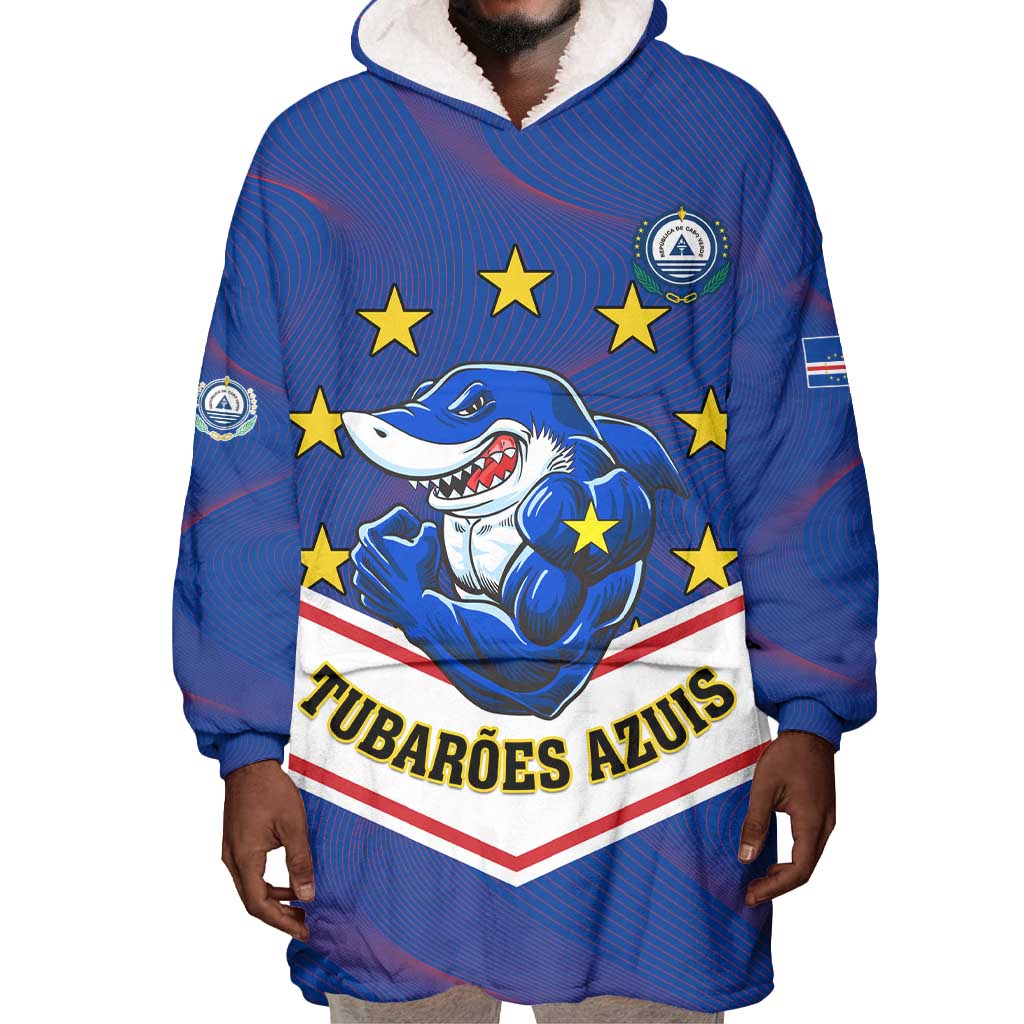 Support the Tubaroes Azuis - Cape Verde Football Wearable Blanket Hoodie LT01