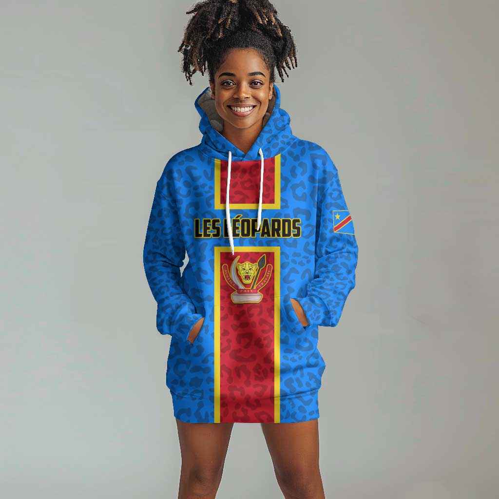 Support Les Leopards - DR Congo Football Hoodie Dress LT01