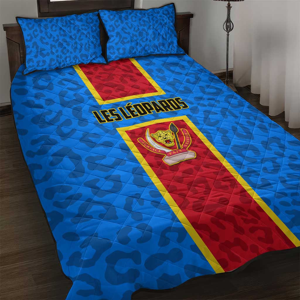 Support Les Leopards - DR Congo Football Quilt Bed Set LT01