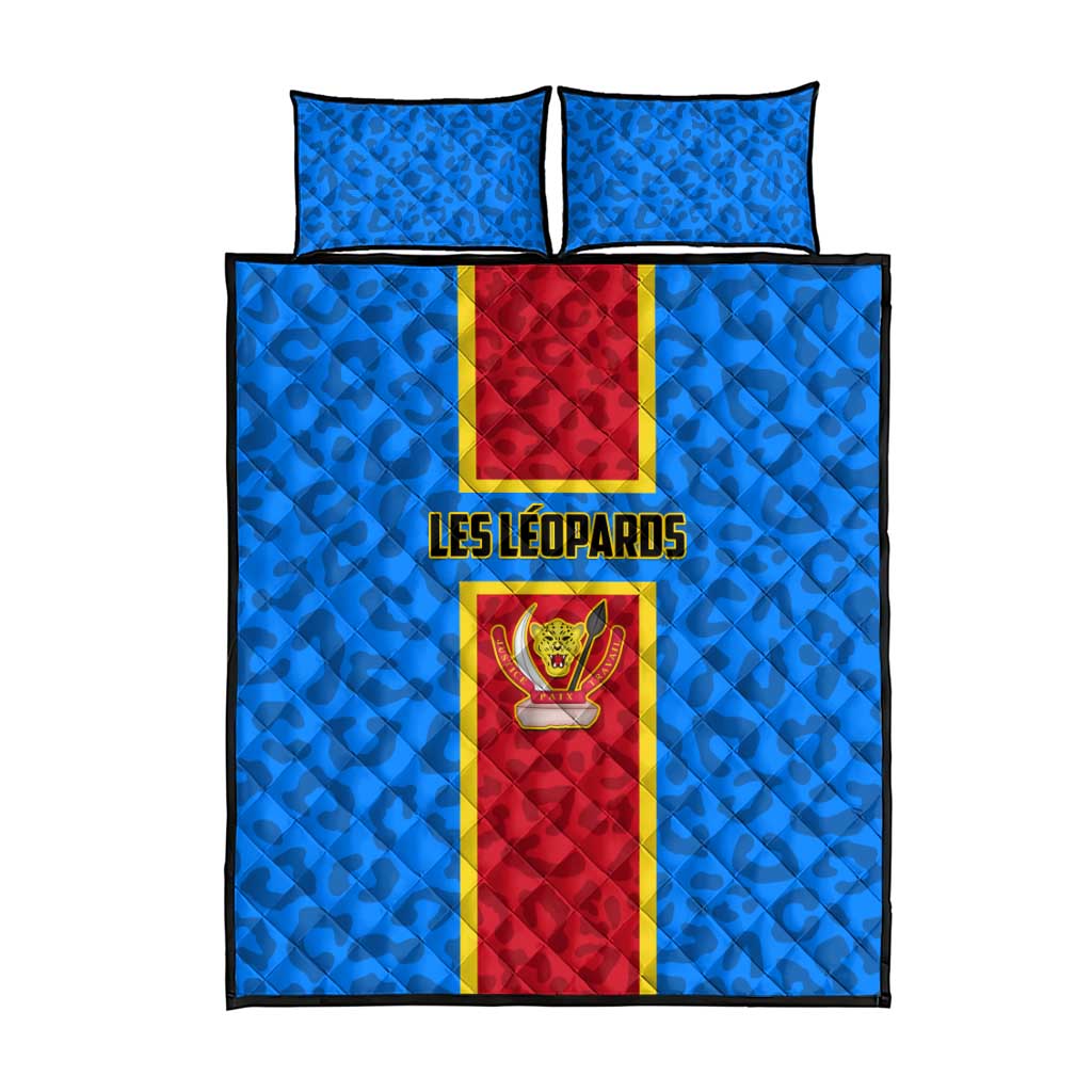 Support Les Leopards - DR Congo Football Quilt Bed Set LT01