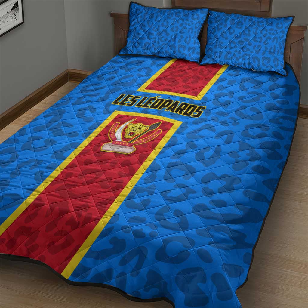 Support Les Leopards - DR Congo Football Quilt Bed Set LT01