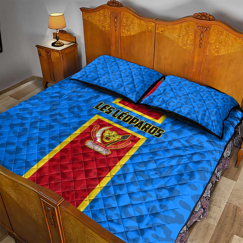 Support Les Leopards - DR Congo Football Quilt Bed Set LT01