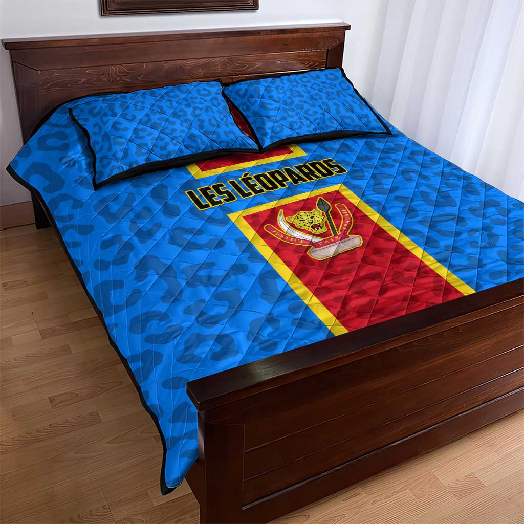 Support Les Leopards - DR Congo Football Quilt Bed Set LT01