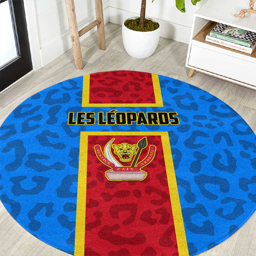 Support Les Leopards - DR Congo Football Round Carpet LT01