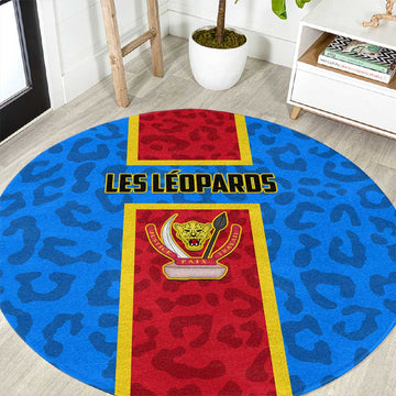 Support Les Leopards - DR Congo Football Round Carpet LT01