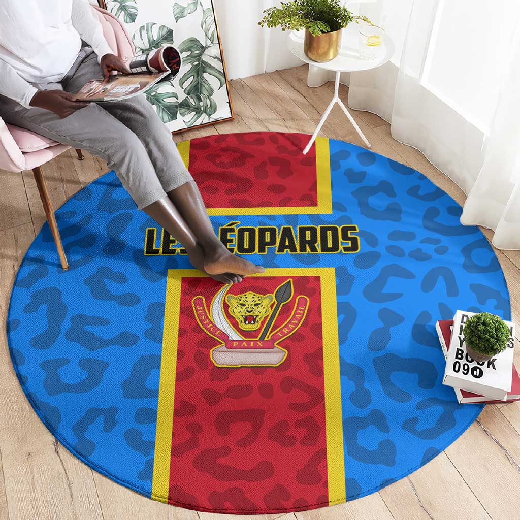Support Les Leopards - DR Congo Football Round Carpet LT01
