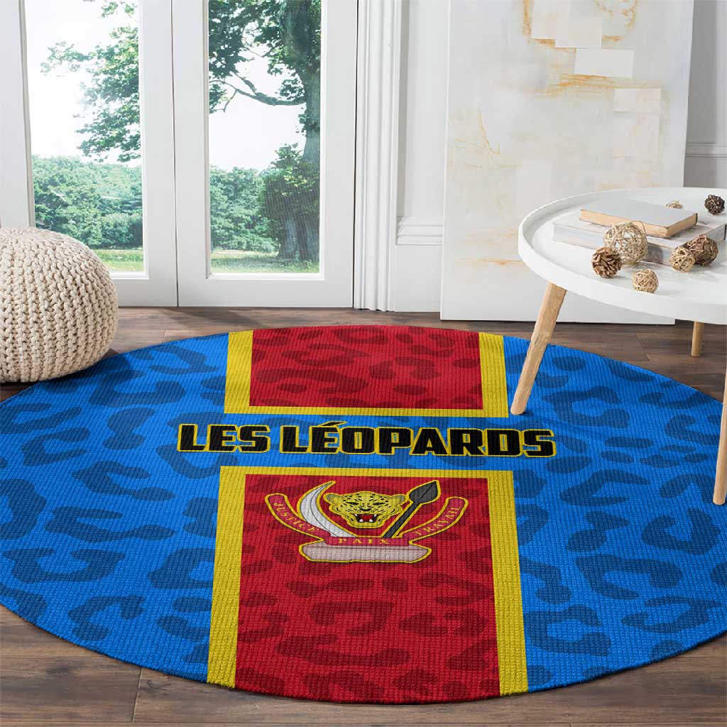 Support Les Leopards - DR Congo Football Round Carpet LT01