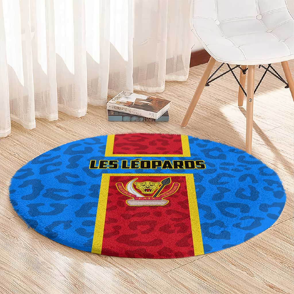 Support Les Leopards - DR Congo Football Round Carpet LT01
