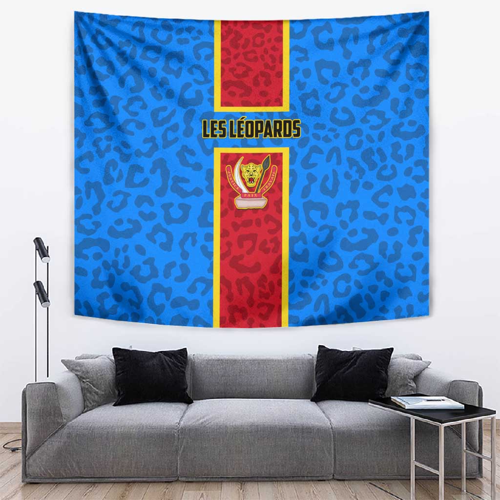 Support Les Leopards - DR Congo Football Tapestry LT01
