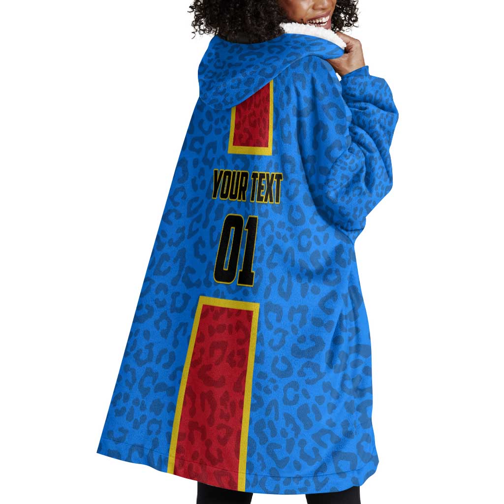 Support Les Leopards - DR Congo Football Wearable Blanket Hoodie LT01