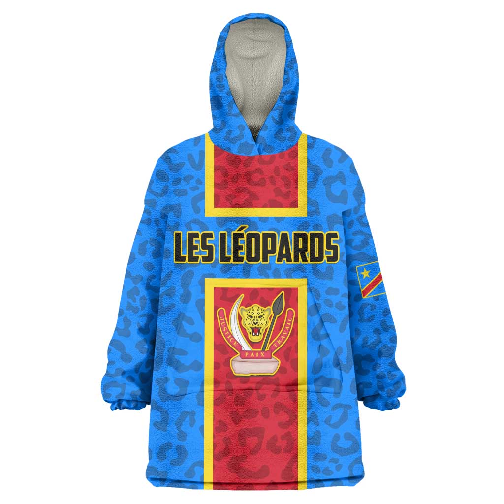 Support Les Leopards - DR Congo Football Wearable Blanket Hoodie LT01