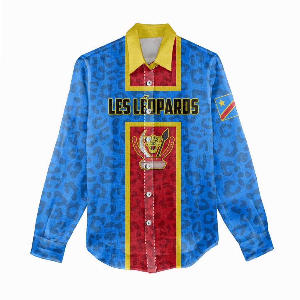 Support Les Leopards - DR Congo Football Women Casual Shirt LT01