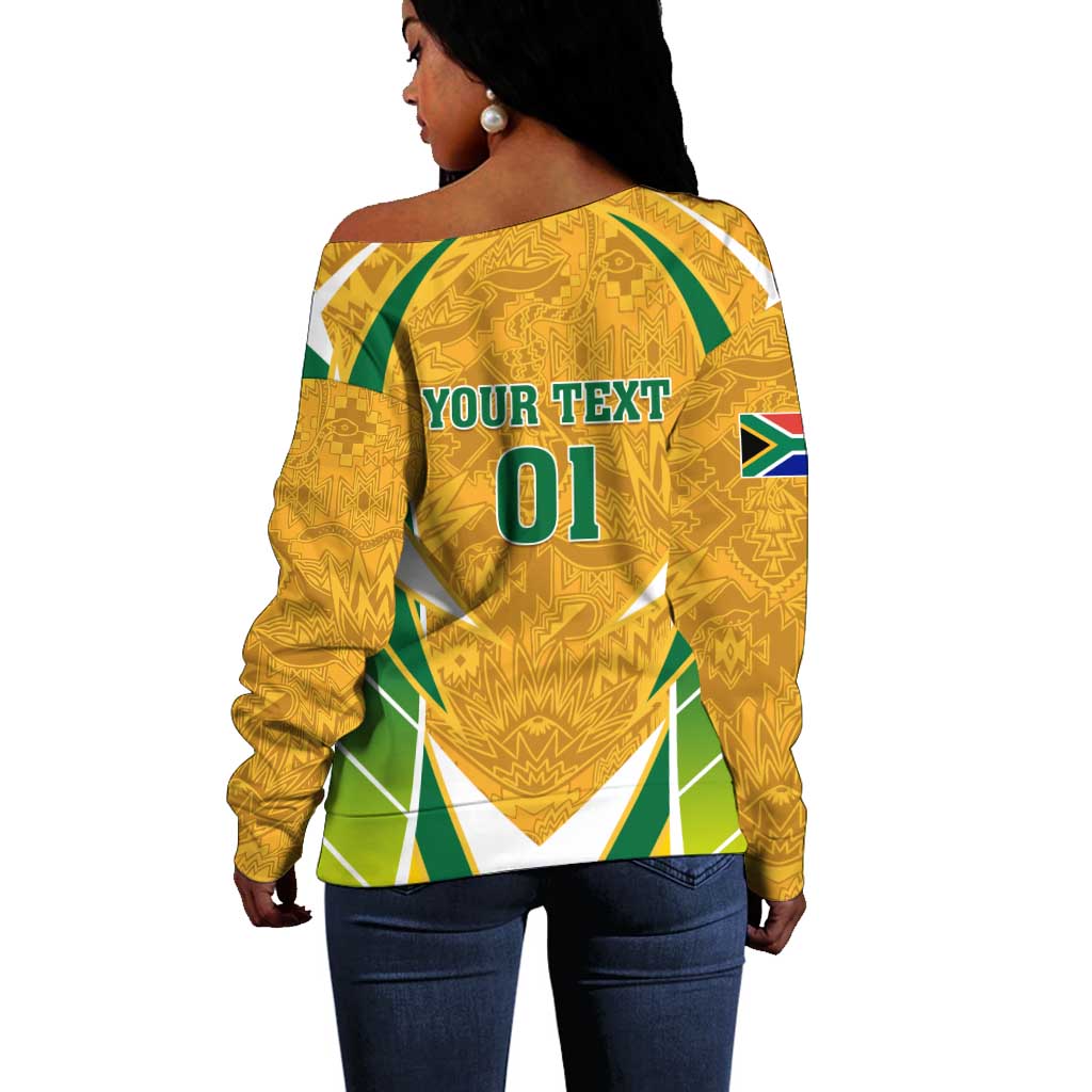 Support Bafana Bafana - South Africa Soccer Off Shoulder Sweater LT01
