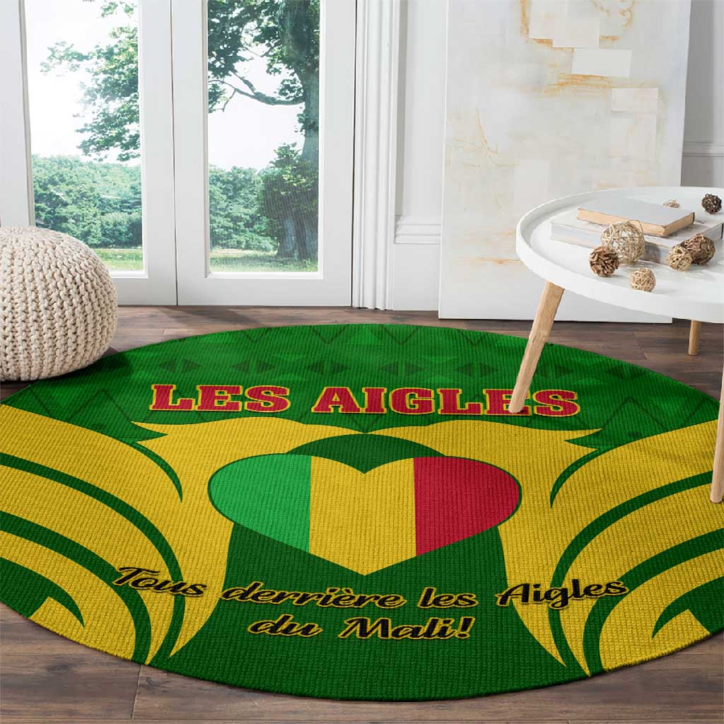 Support Les Aigles Du Mali - Mali Football Round Carpet LT01