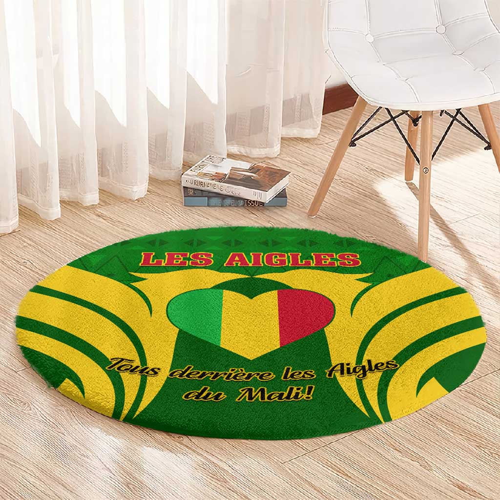 Support Les Aigles Du Mali - Mali Football Round Carpet LT01