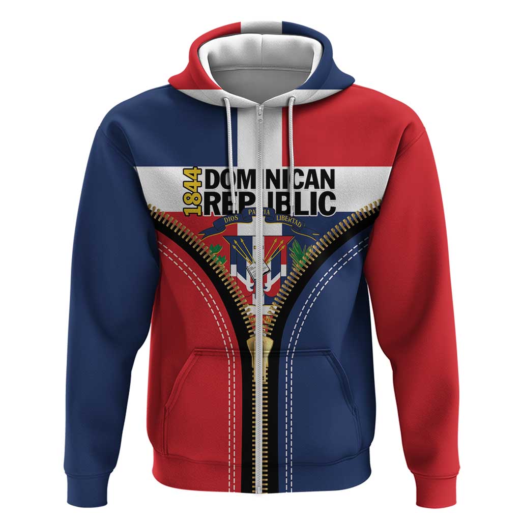 Personalized Dominican Republic 1844 Hoodie Coat Of Arms Zipper Stylized LT01