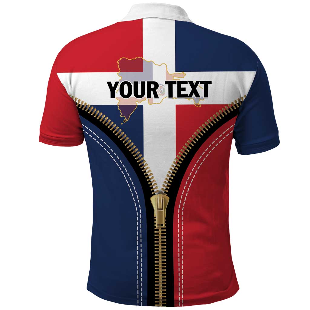 Personalized Dominican Republic 1844 Polo Shirt Coat Of Arms Zipper Stylized LT01