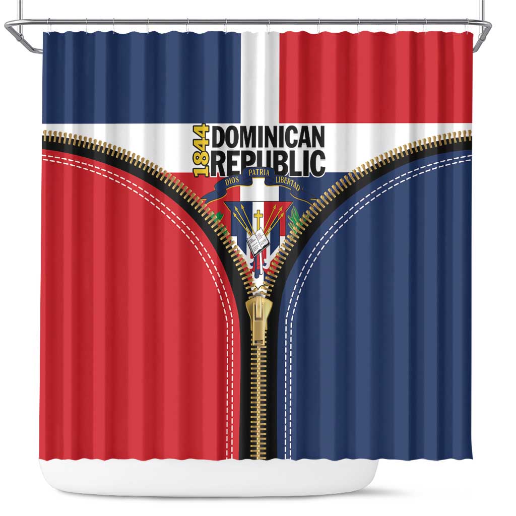 Dominican Republic 1844 Shower Curtain Coat Of Arms Zipper Stylized LT01