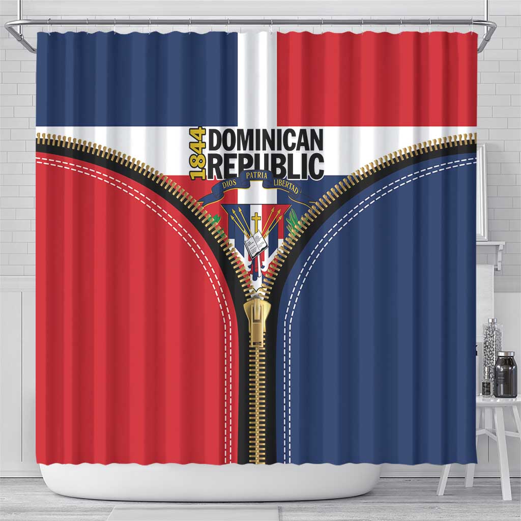 Dominican Republic 1844 Shower Curtain Coat Of Arms Zipper Stylized LT01