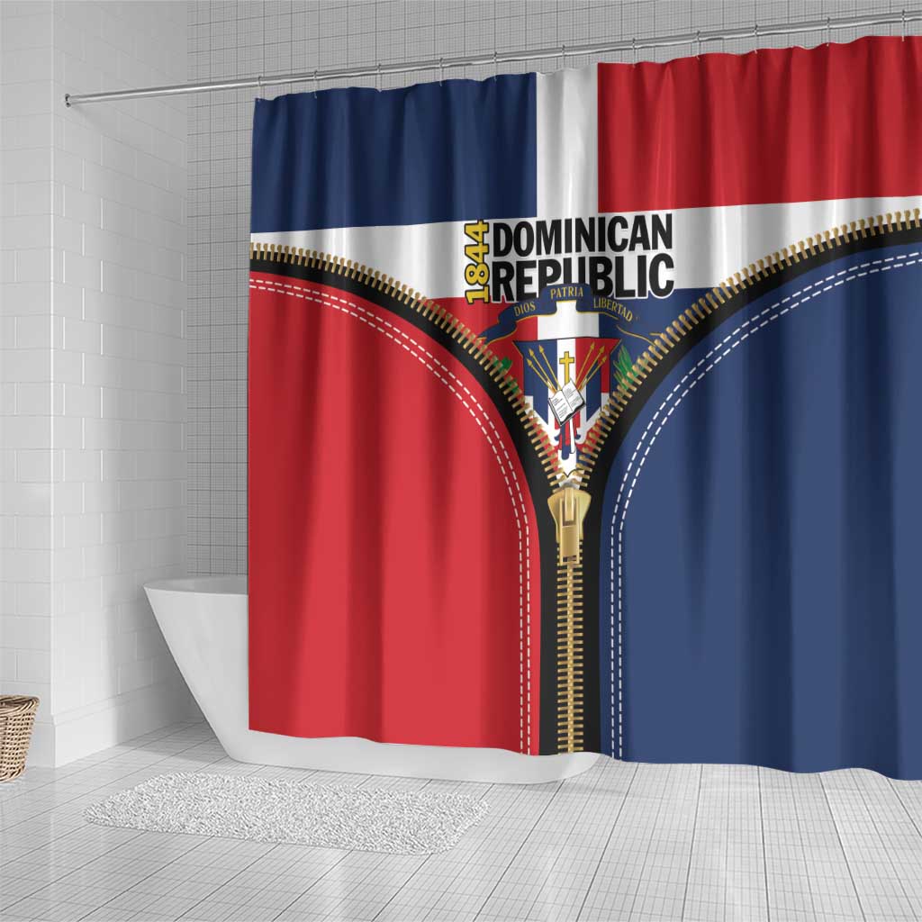 Dominican Republic 1844 Shower Curtain Coat Of Arms Zipper Stylized LT01