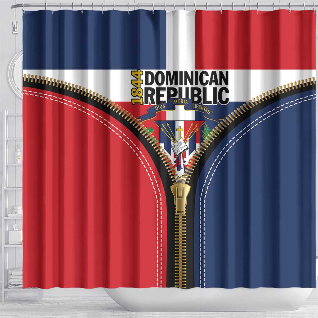 Dominican Republic 1844 Shower Curtain Coat Of Arms Zipper Stylized LT01