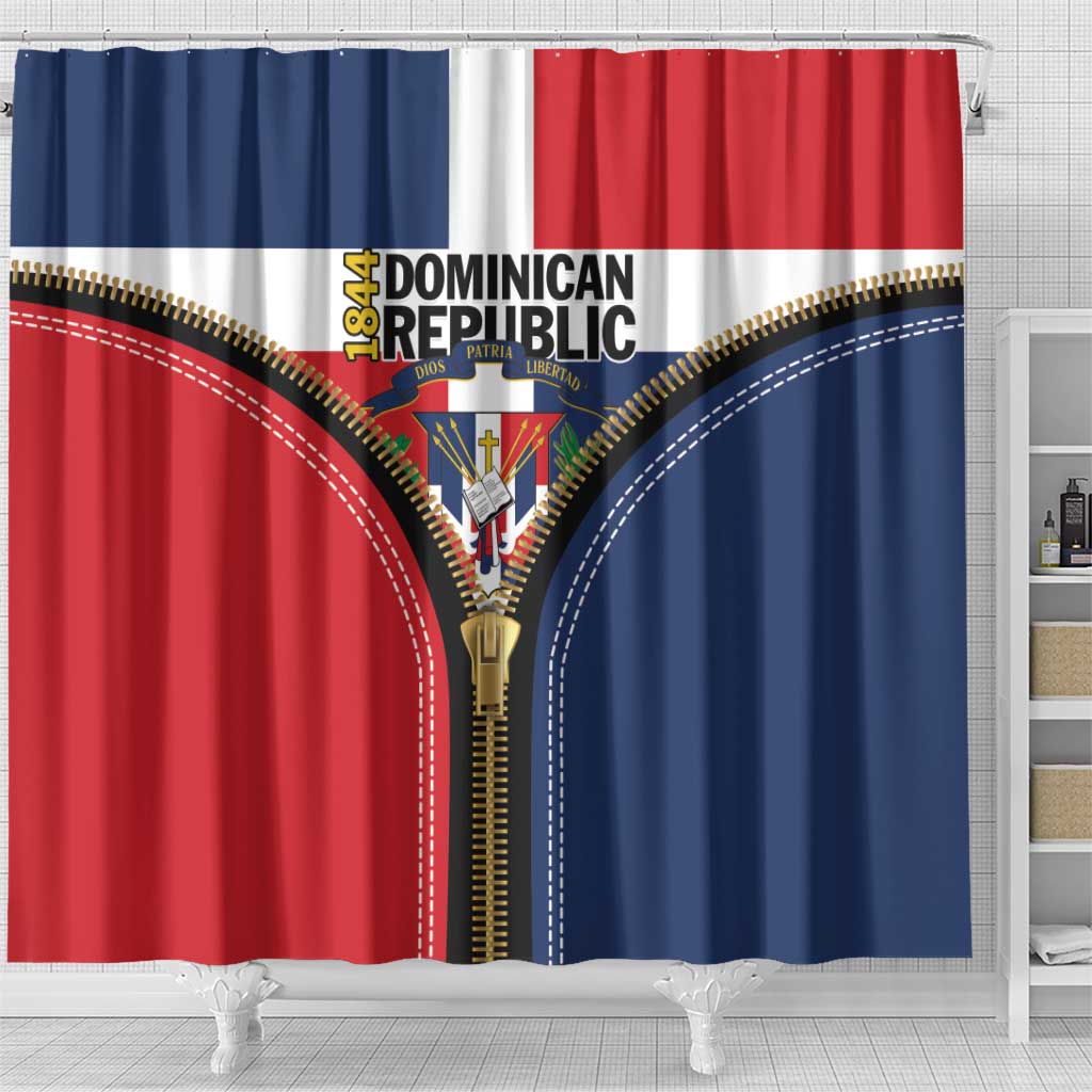 Dominican Republic 1844 Shower Curtain Coat Of Arms Zipper Stylized LT01