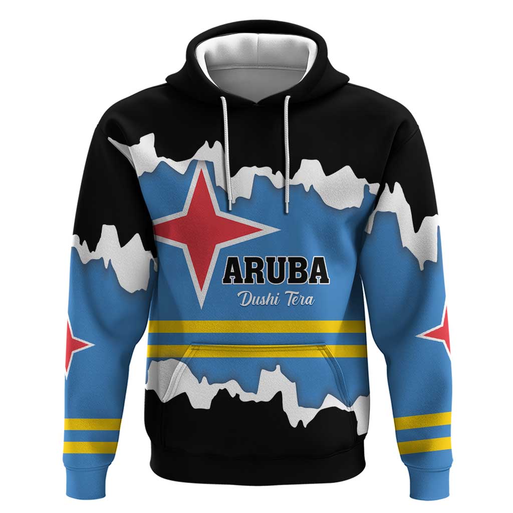 Aruba Dushi Tera Hoodie Coat Of Arms Torn Paper Stylized LT01