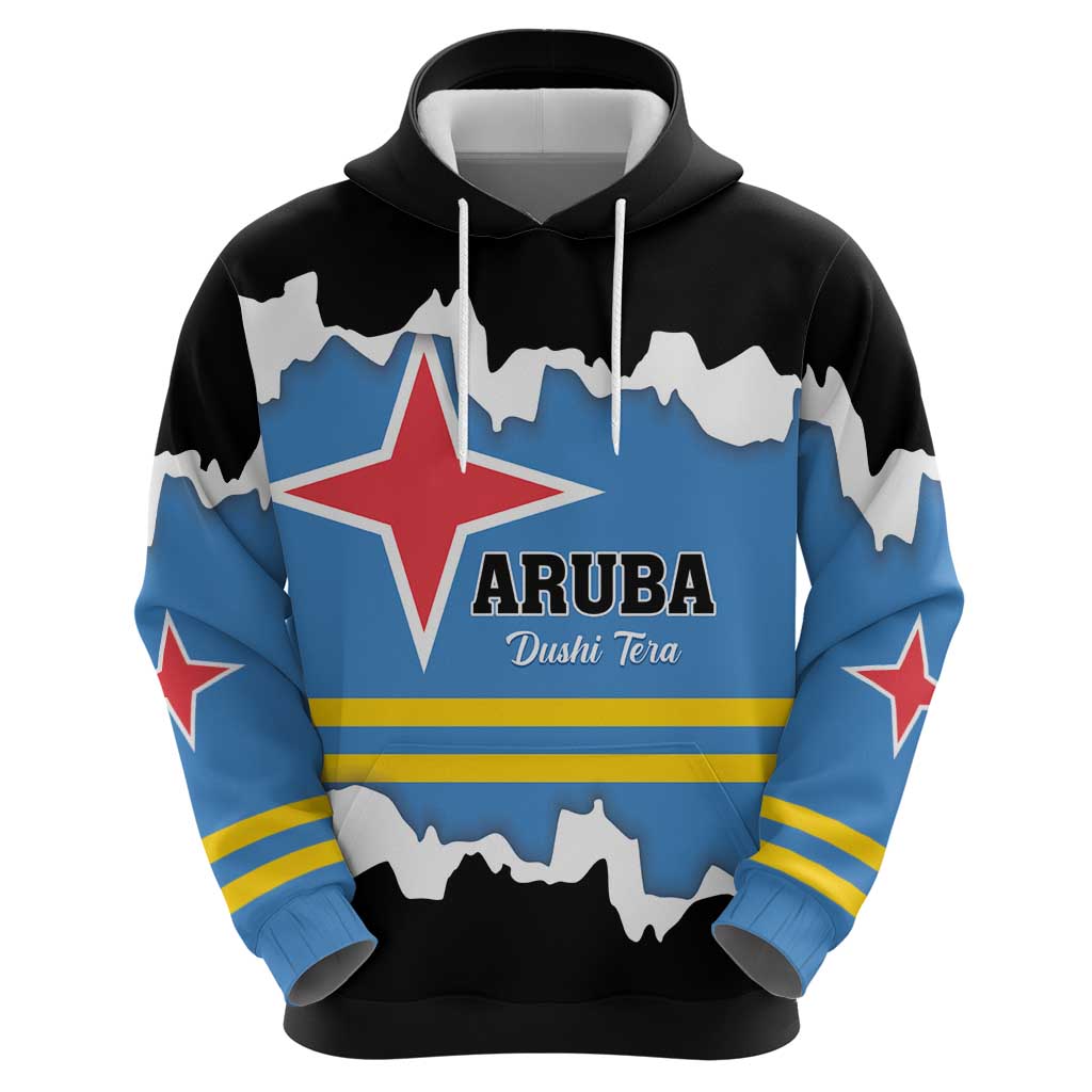 Aruba Dushi Tera Hoodie Coat Of Arms Torn Paper Stylized LT01