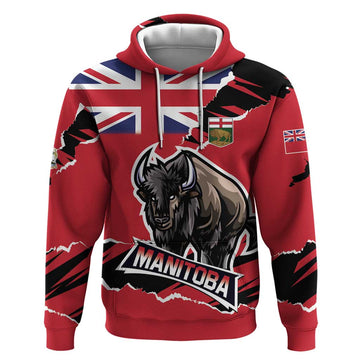 Personalized Canada Manitoba Province Bison Hoodie Gloriosus et Liber LT01