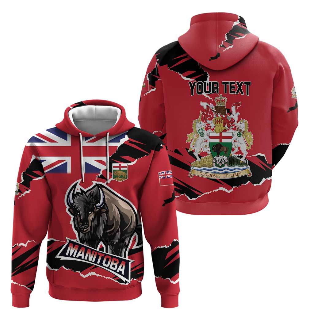 Personalized Canada Manitoba Province Bison Hoodie Gloriosus et Liber LT01