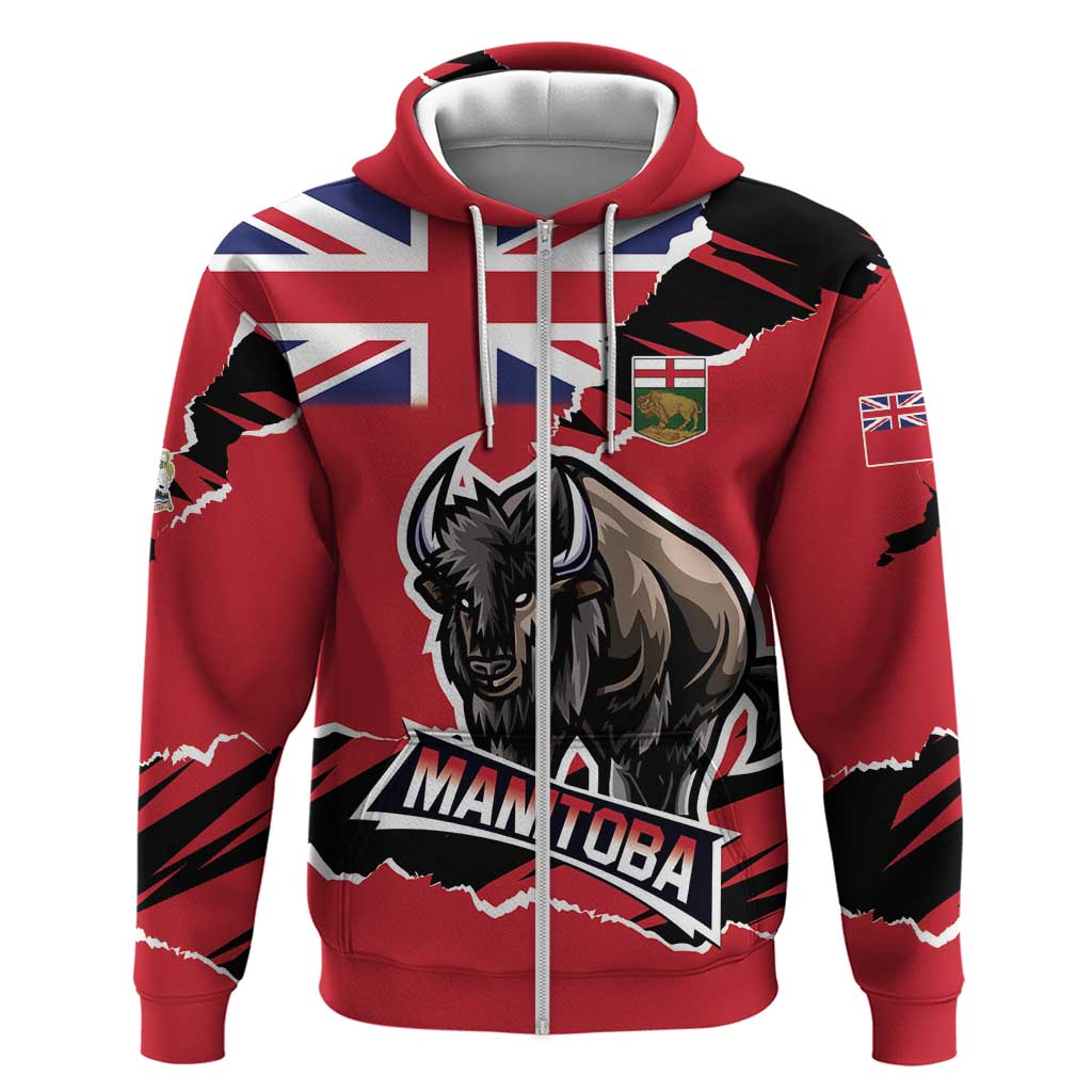 Personalized Canada Manitoba Province Bison Hoodie Gloriosus et Liber LT01