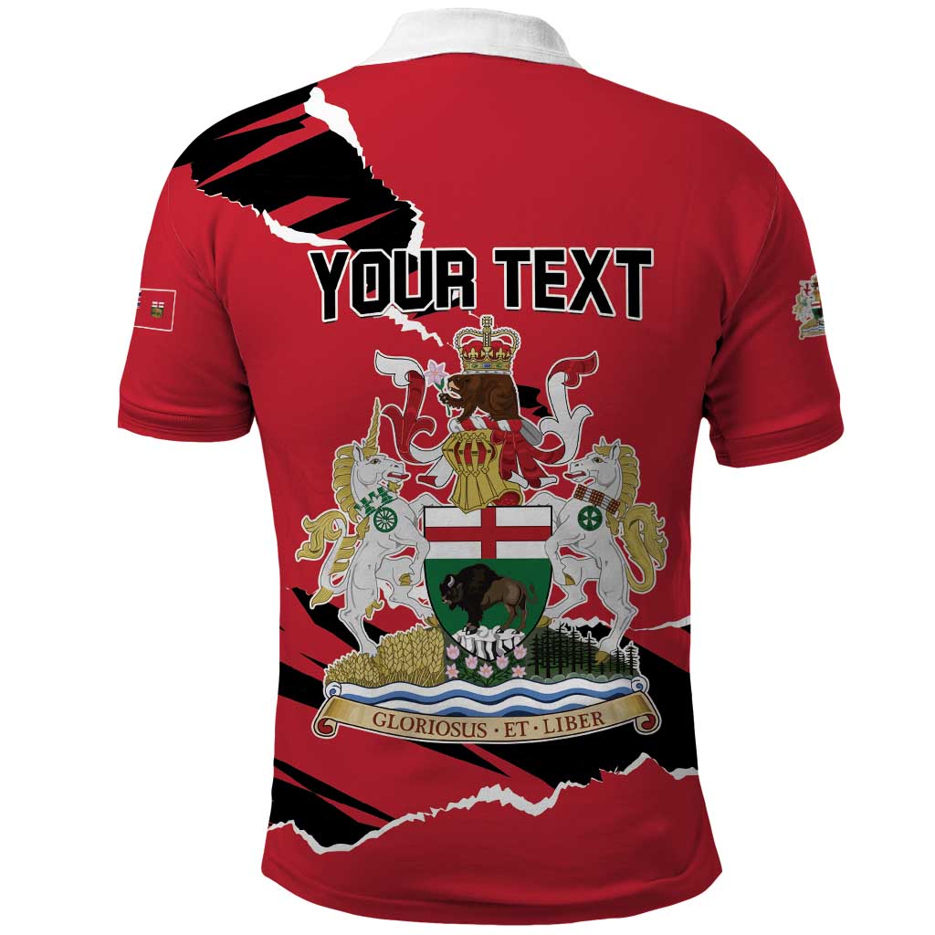 Personalized Canada Manitoba Province Bison Polo Shirt Gloriosus et Liber LT01