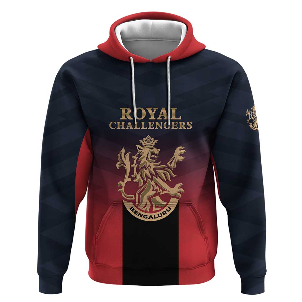 Custom Bengaluru 2025 Cricket Royal Challengers Hoodie Lions Play Bold LT01