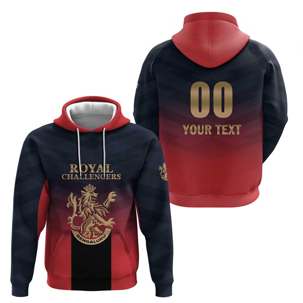 Custom Bengaluru 2025 Cricket Royal Challengers Hoodie Lions Play Bold LT01