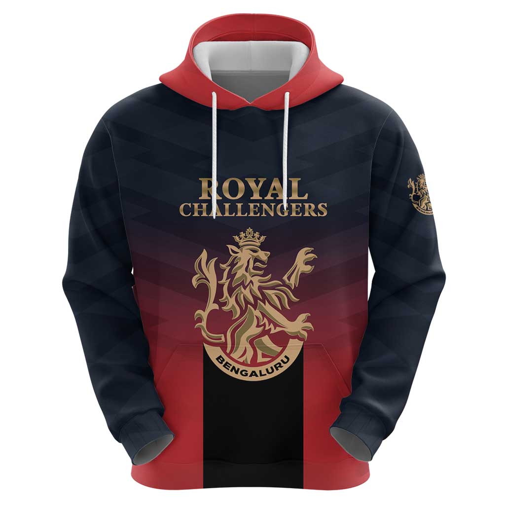 Custom Bengaluru 2025 Cricket Royal Challengers Hoodie Lions Play Bold LT01