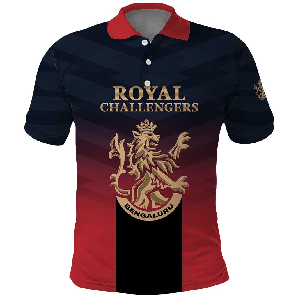 Custom Bengaluru 2025 Cricket Royal Challengers Polo Shirt Lions Play Bold LT01