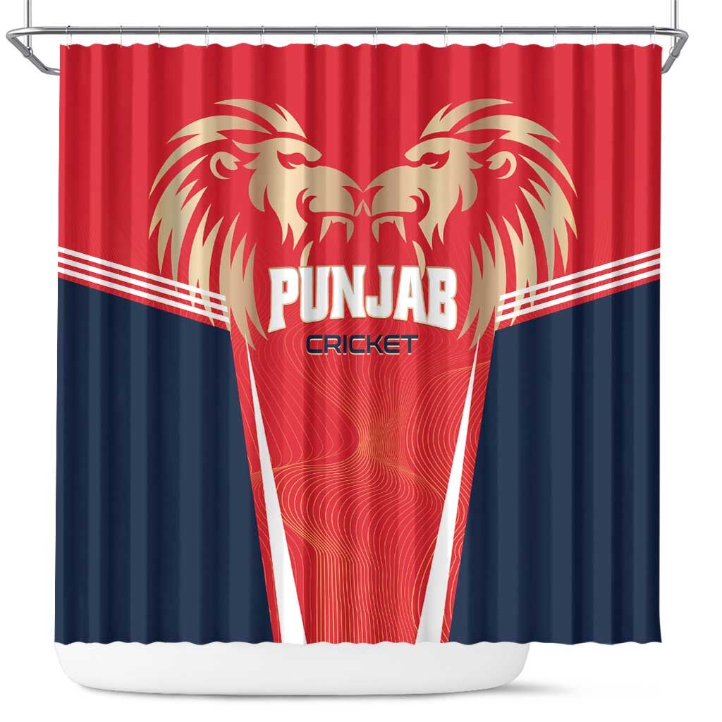 Punjab 2025 Cricket Lion Kings Shower Curtain Jazba Hai Punjabi LT01