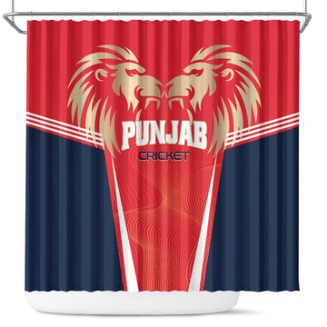 Punjab 2025 Cricket Lion Kings Shower Curtain Jazba Hai Punjabi LT01
