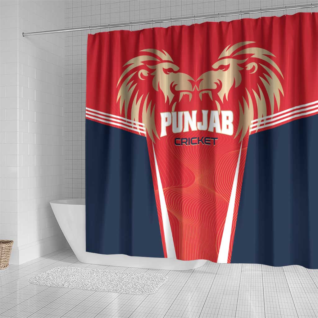 Punjab 2025 Cricket Lion Kings Shower Curtain Jazba Hai Punjabi LT01